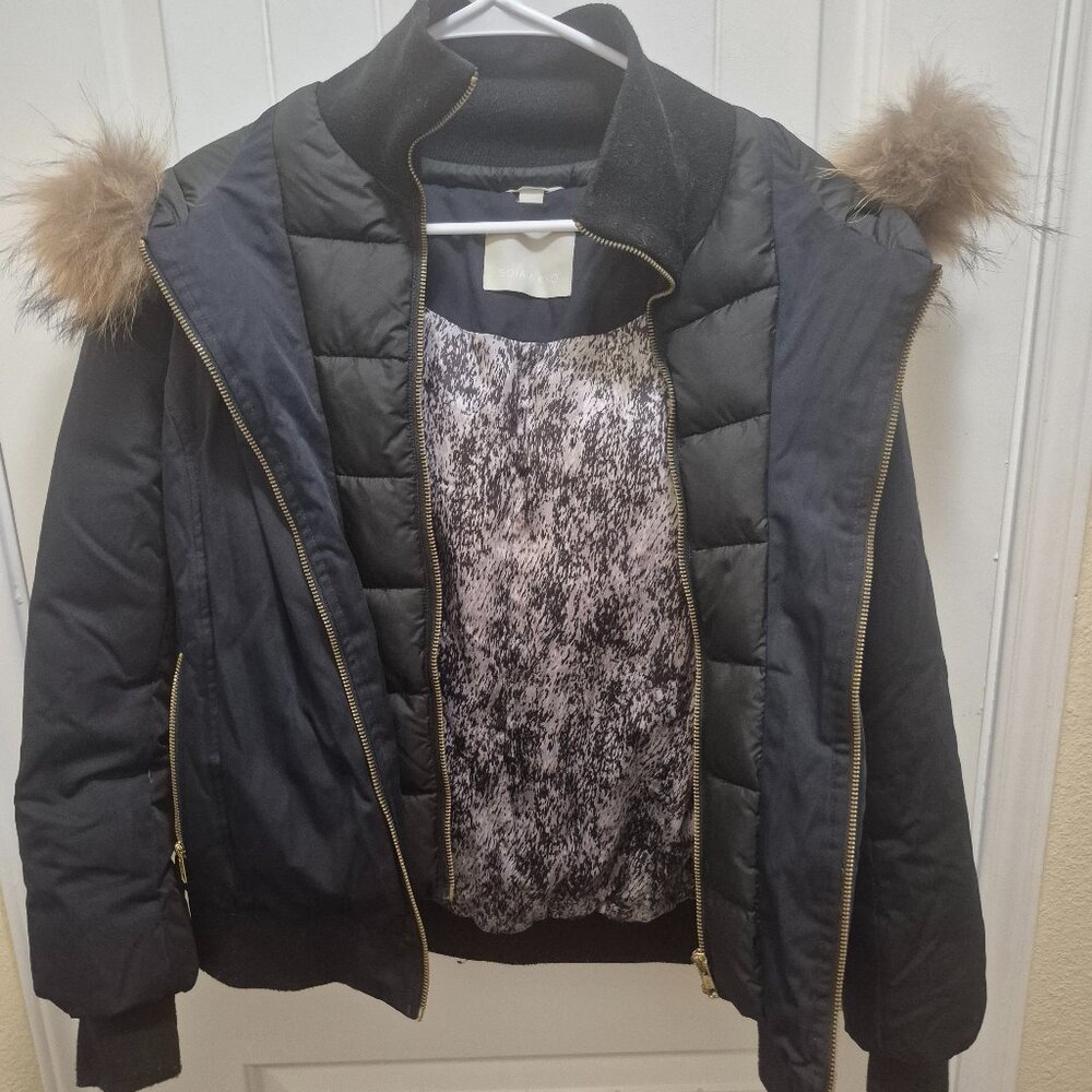 Soia & Kyo Hooded Fur Jacket